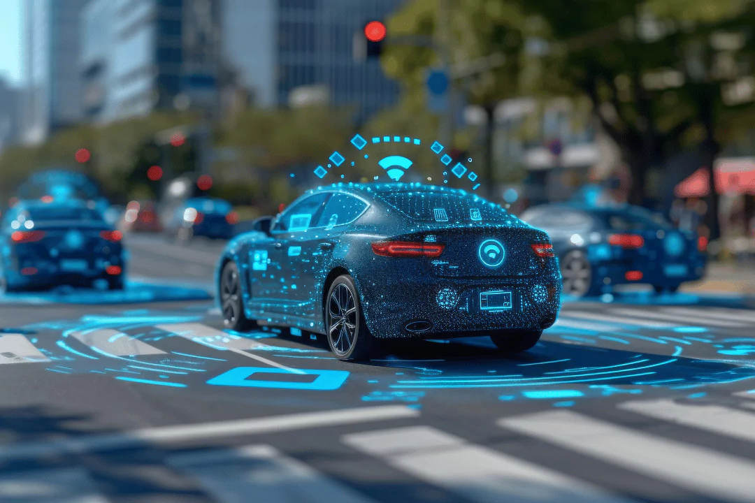 Connected Car on a road